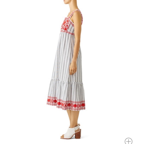 NWOT Kate Spade Stripe Embroidered Maxi Dress - Picture 5 of 8